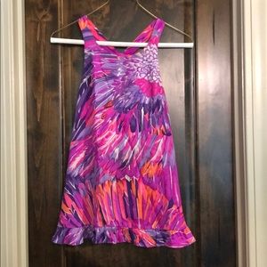 Alice & Trixie hot pink and purple feather top